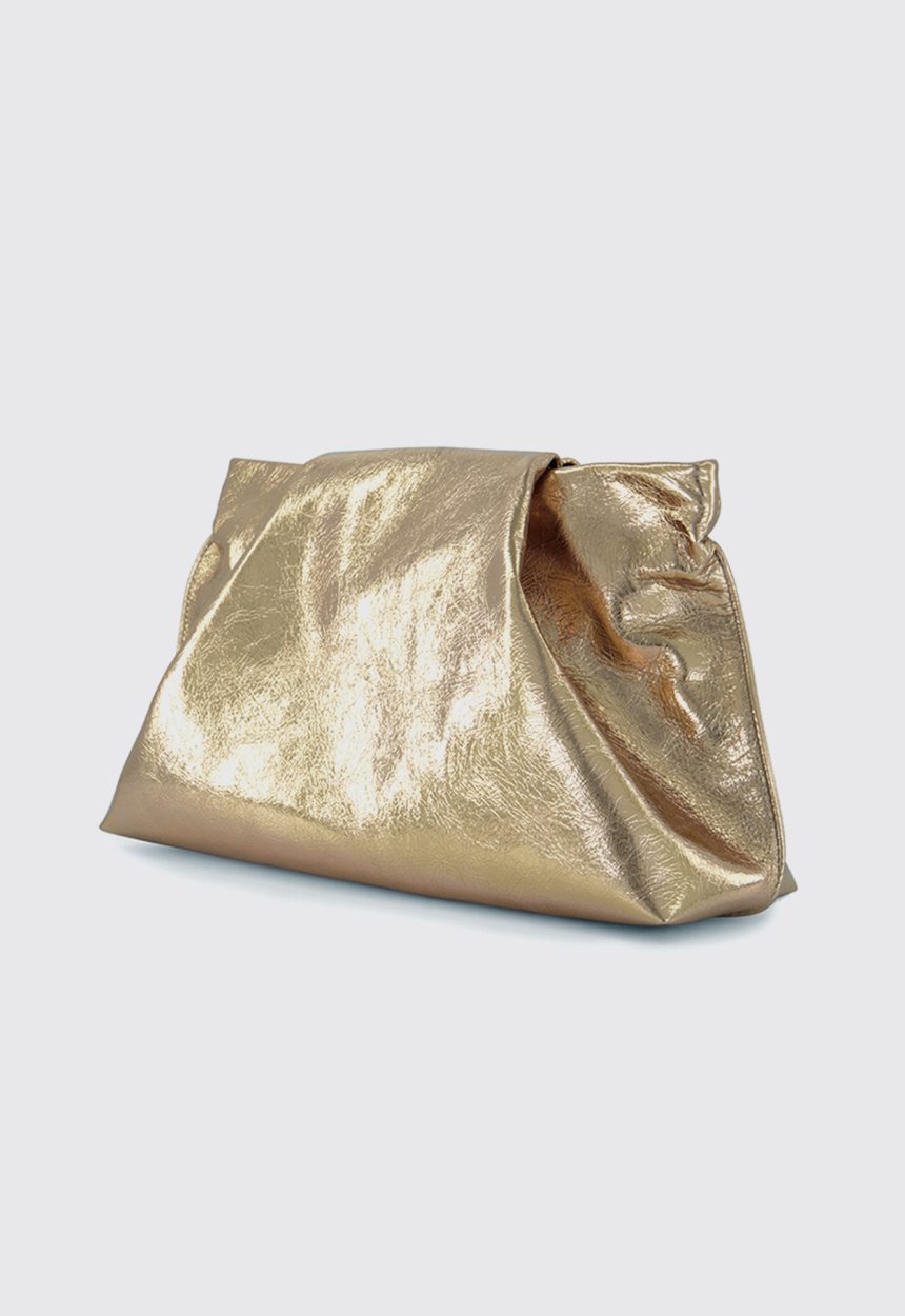 Jac + Jack A ESQUE Fold Clutch Bag - Metallic Gold